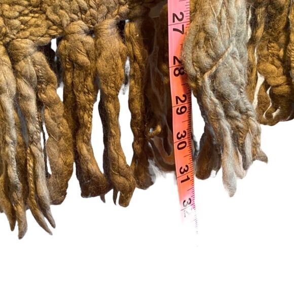 Anthropologie Laurie B Gray Hoodie Sweater Vest Cable Fringe L Stitch M/L 0325 - Picture 6 of 10